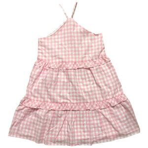 Janie & Jack Pink and White Gingham Spring Easter Dress Size 10